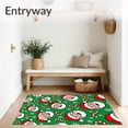 thumbnail image 3 of ODIKA 8'x10' Machine Washable Non-Slip Area Rug, Jolly Santa Whimsy Holiday Festive Motif High Traffic Rug with Pad, Green, 624942, 3 of 8