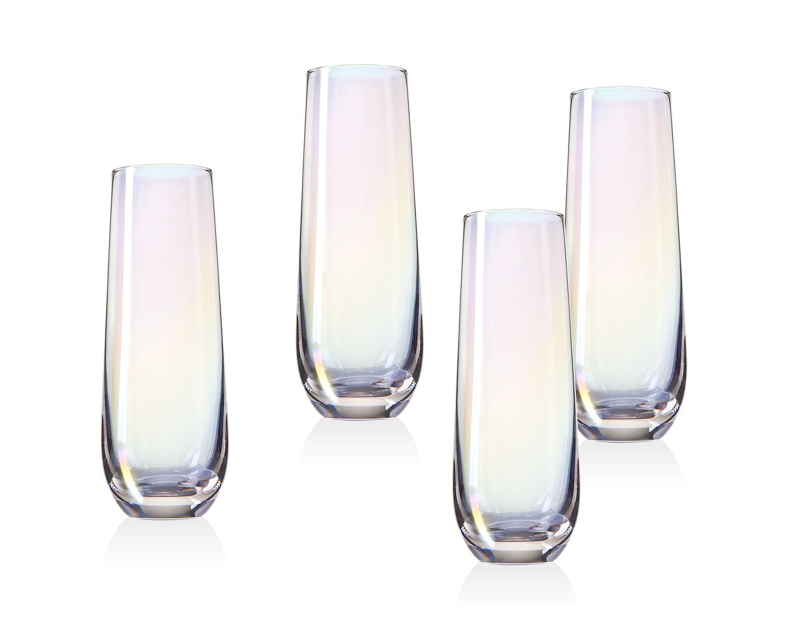 Monterey Set of 4 Stemless Fluted Champagne Glasses