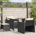 thumbnail image 1 of vidaXL 4 Piece Garden Sofa Set with Cushions Black Poly Rattan, 1 of 5