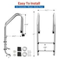 thumbnail image 7 of Swimming Pool Ladder,Stainless Steel Pool Steps for Inground Pools,3 Step Non-Slip Treads Pool Stairs with Ergonomic Pool Handrails,Easy Assembly, 7 of 7