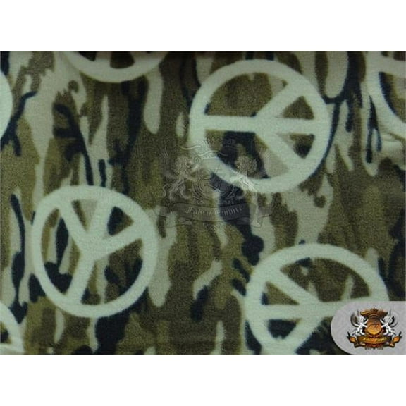 Fleece Printed Fabric * PEACE CAMOUFLAGE * / 58" Wide / Sold by the yard / N-551