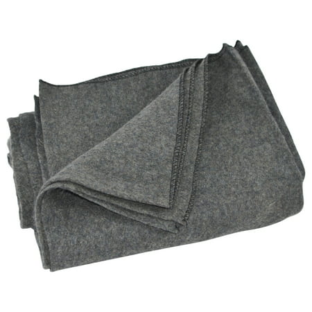 Large Gray Wool Army/Military Type Blanket Surplus Style Emergency Survival (Best Wool Blankets For Survival)