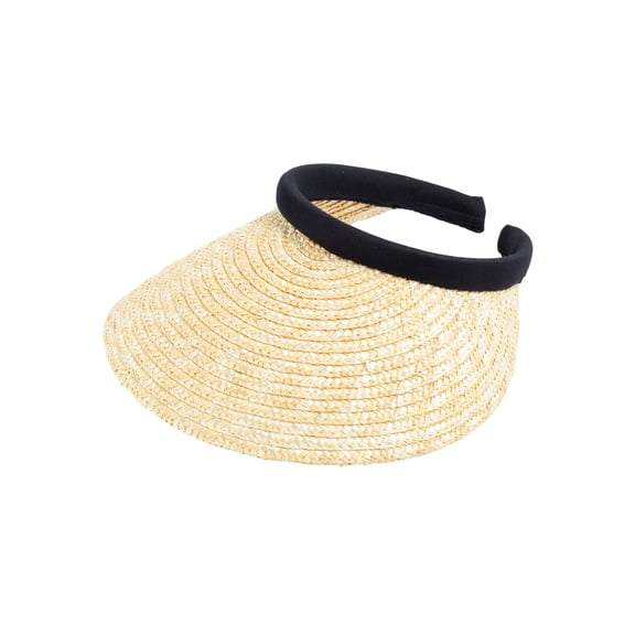 Top Headwear Sewn Braid Wheat Straw Clip-On Visor