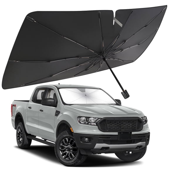 Windshield Sun Shade Umbrella for Ford Ranger（4Door） 2019-2026, Foldable Car Umbrella Sunshade with UV Block Front Window Cover (Heat & Sun Protection)