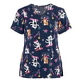 thumbnail image 4 of Camiseta con cuello en V, lavable a máquina, elegante, estampado de animales, duradera, cómoda de llevar, disfraz de enfermera, uniforme de enfermería marino, 4 of 9