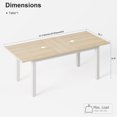 thumbnail image 2 of Extendable Dining Table Set for 4-8 People, 5 Piece Mid Century Modern Kitchen Table with 2 Benches and 2 Stools, Space Saving Metal Frame Desk for Small Spaces, Wood Walnut White Black, 2 of 8