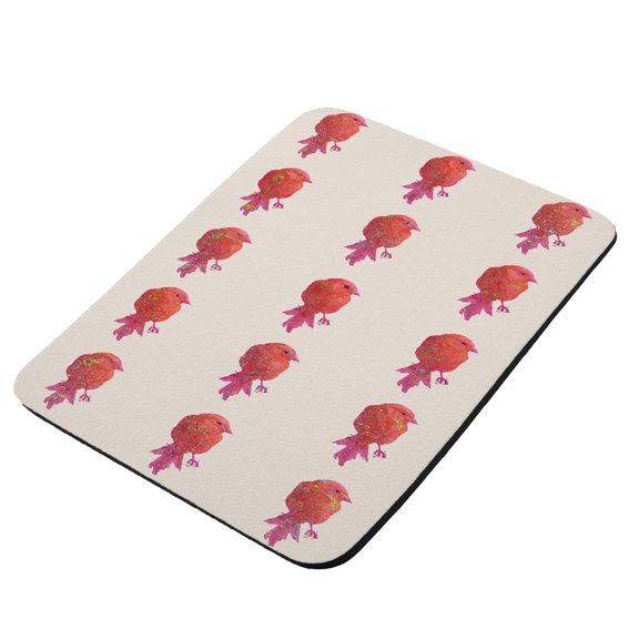 Pink Birdie Painting - KuzmarK Mousepad / Hot Pad / Trivet