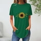 thumbnail image 2 of Tops de Verano de las Mujeres Suelto Ajuste Girasol Impresión Cuello Redondo Suelto 3/4 Manga Superior, Tops de Moda de las Mujeres, 2 of 3