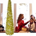 thumbnail image 3 of Sequin Tinsel Popup Folding Christmas Tree Artificial Xmas Tree Holiday Party Home Decoration 5Ft, 3 of 5