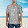 thumbnail image 2 of Kll Men'S Hawaiian Shirt Short Sleeve Button Down Beach Shirts-Glittersilver, 2 of 7