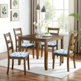 thumbnail image 6 of Blue Pioneer Flower Seat Covers for Dining Room Chairs Set Of 4,Stretch Printed Washable Chair Seat Cover with Elastic Ties and Button,Removable Waterproof Couch Cushion Covers, 6 of 6