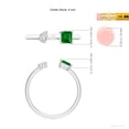 thumbnail image 5 of ANGARA Natural Two-Stone Square Emerald & Pear Diamond Open Ring in 925 Sterling Silver for Women (Size-4mm) | May Birthstone, Birthday, Anniversary, Jewelry Gift for Women | Natural Emerald Ring, 5 of 9