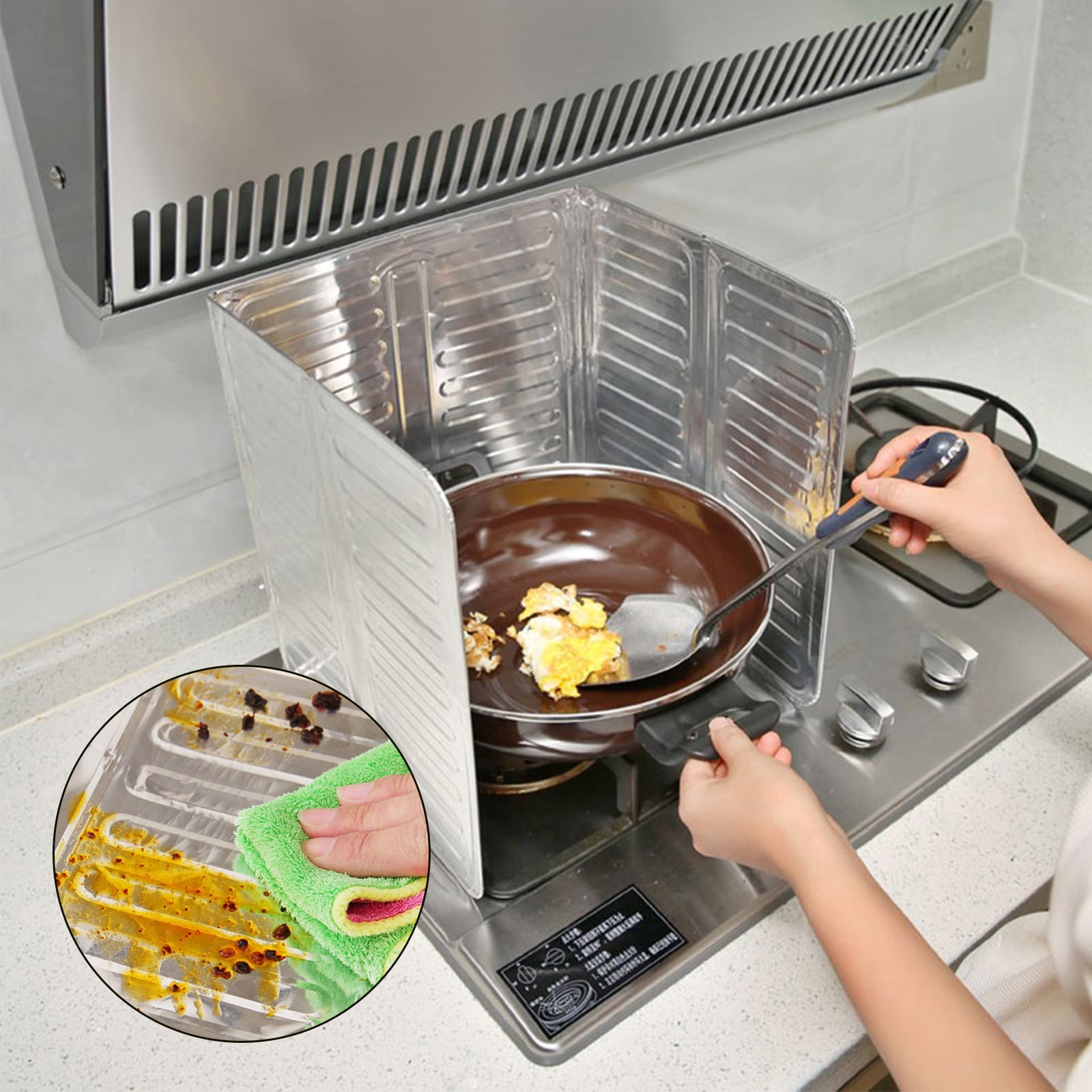 TSV 3 Side Oil Splash Guard Aluminum Foil Gas Stove Shield Oil Splatter