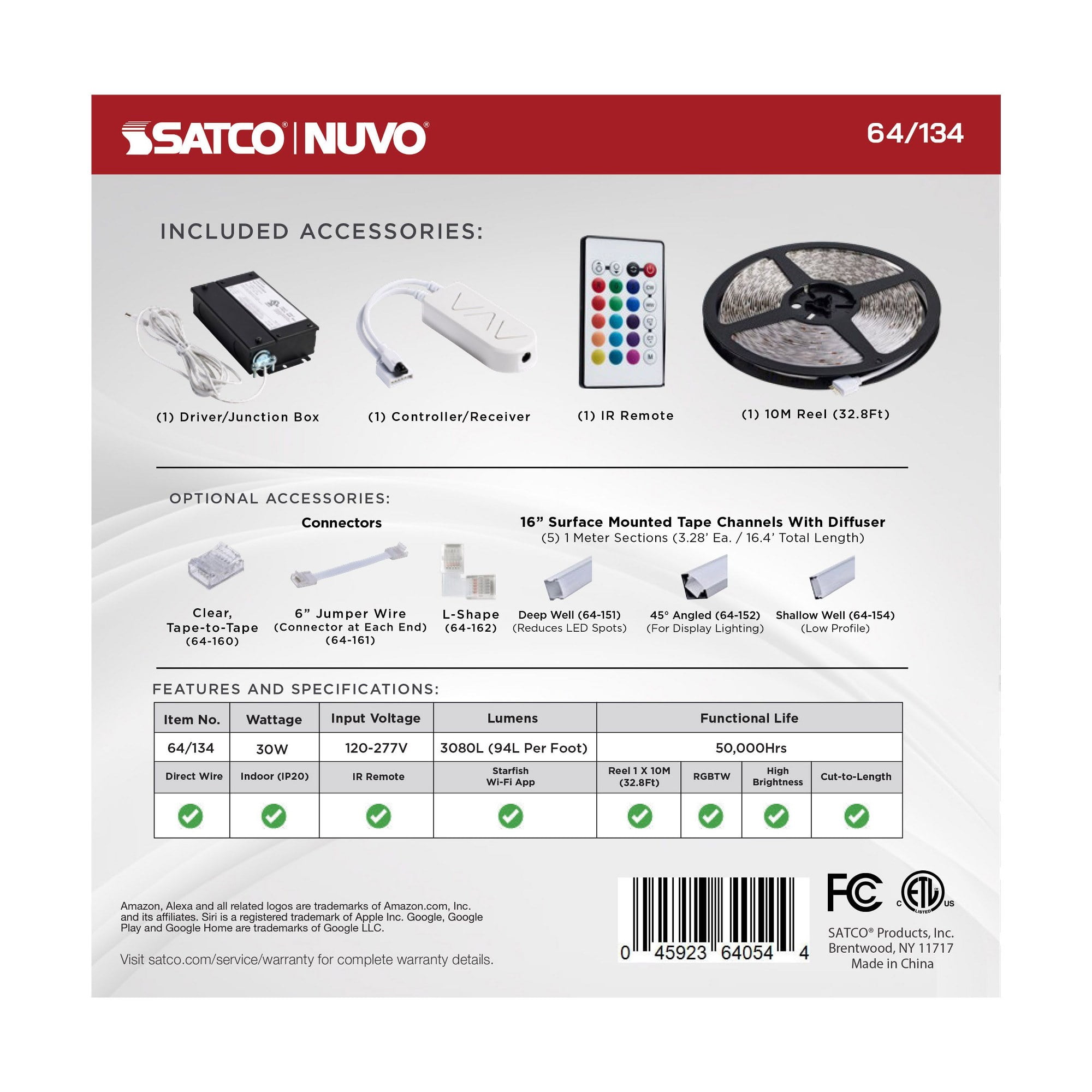Nuvo Lighting - Dimension Pro - 30W LED Tape Light with J-Box Connection In