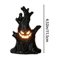 thumbnail image 3 of HHJZPR Halloween Summerween Spooky Tree Stump LED Light Figurine, Creepy Ghost Face Tree Monster Tabletop Lamp with Tombstone Detail for Fall Home Mantel Shelf Decor, 3 of 6