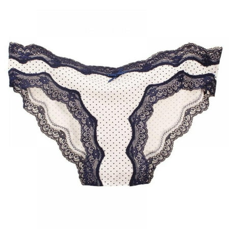 

Wuffmeow 1 Piece Lace Brief Women Panties Dot Print Lady s Underwear Briefs