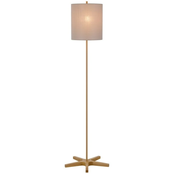 Cal Lighting 100W metal floor lamp with wooden base