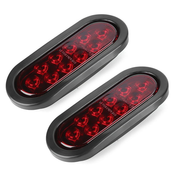 Luz De Advertencia De Luz De Marcador Lateral 2 Uds 10LED Luz De Marcador Lateral 6in Rojo Ovalado Impermeable Camión Luz Trasera Montada En Superficie ANGGREK Otros Vehículos