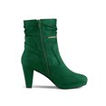 thumbnail image 3 of BLISSFUL STEP Women's Ankle Boots Faux Suede Chunky Heel Side Zipper Slouch Shaft Boots Emerald Green 8, 3 of 7