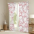 thumbnail image 3 of Manfei Teens Cartoon Baseball Black Out Curtains, Kawaii Stars Bowknot Curtains Pack of 2 (42x63 Each), Pink White Buffalo Bedroom Curtains, Black Out Curtains Home Decor, 3 of 6