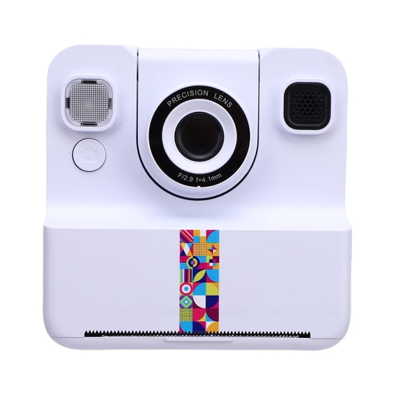 BIMZUC Instant Print Camera 2.4in HD Screen 24MP Photo 1080P Video Thermal Printing Camera (13x11x7 cm / 5.12x4.33x2.76 inches) - White