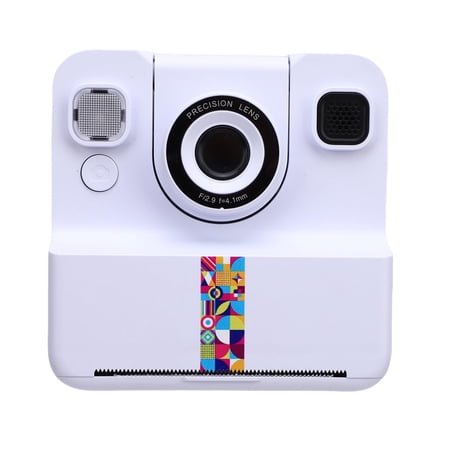 BIMZUC Instant Print Camera 2.4in HD Screen 24MP Photo 1080P Video Thermal Printing Camera (13x11x7 cm / 5.12x4.33x2.76 inches) - White