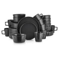 thumbnail image 1 of Stone Lain Celina Stoneware 32 Piece Dinnerware Set, Service for 8, Black Matte, 1 of 9