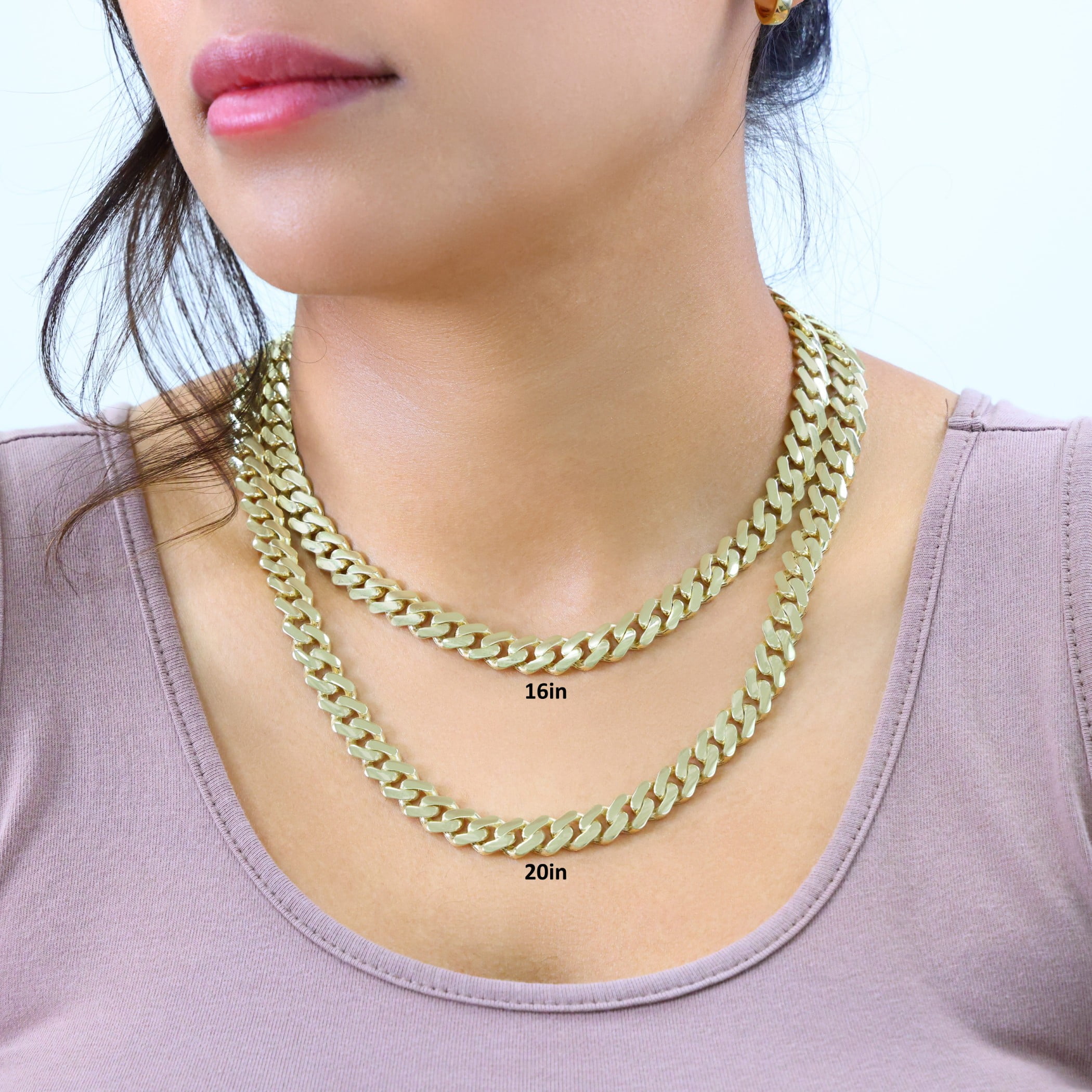 Nuragold 10k Real Yellow Gold Royal Monaco 9mm Miami Cuban Link Necklace (16"-30") Italian Jewelry for Men & Women