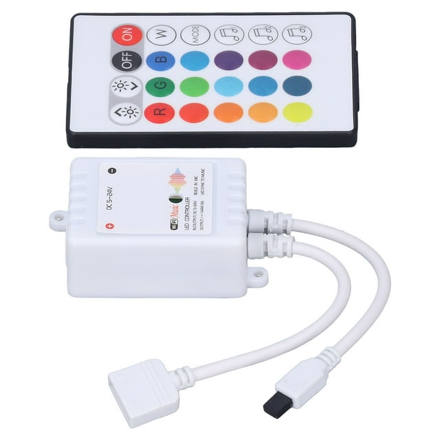 24 Key Remote Control, DC 5V-24V LED Controller Intelligence Multiple Functions For AI Audio Speakers 4 Way