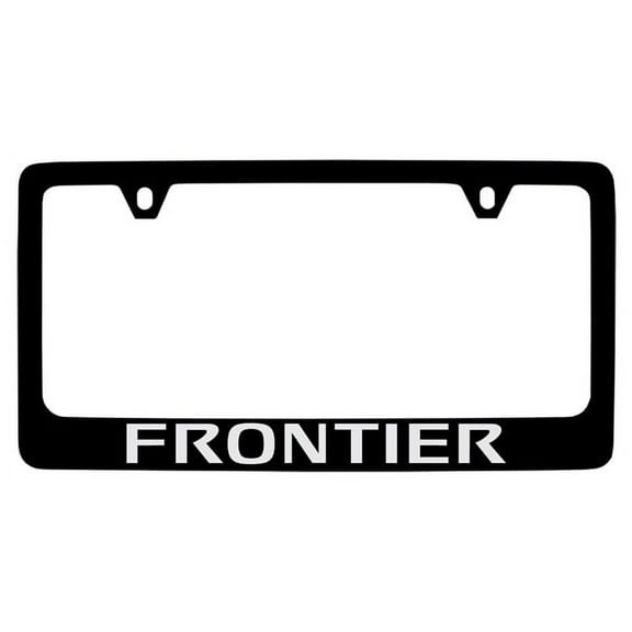 Nissan Frontier Black Coated Metal License Plate Frame Holder