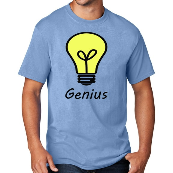Men's Genius Lightbulb T-shirt, 4XL Light Blue