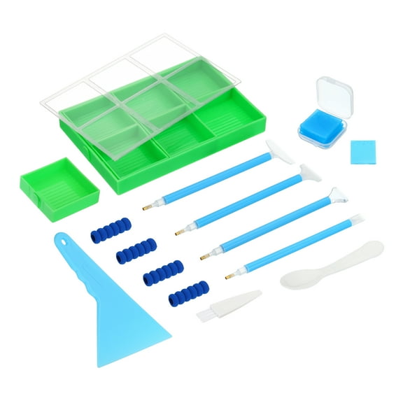 diamond painted Tray, 26PCS diamond painted Accessories Organizer Kits Diamond Art Trays Large Square, Green