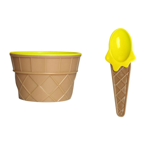 Advancent Joan's Kitchen Kids Ice Cream Cup Niños Postre Helado Mezcla PP Tazón con cuchara Vajilla Vajilla Type9 NO9 Advancent HA001694-01