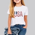 thumbnail image 2 of Jinhomg American Flag Shirts for Kids Casual Short Sleeve Crew Neck Tees USA Patriotic Summer Tops Boys Girls 4Th of July Gifts White 140, 2 of 8