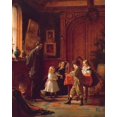 thumbnail image 2 of Johnson, Eastman 12x14 Gold Ornate Wood Framed with Double Matting Museum Art Print Titled - Christmas Time, The Blodgett Family, 2 of 4