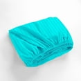 thumbnail image 6 of 700 Thread Count 100% Egyptian Cotton 3-Piece Fitted Sheet ( 1 Fitted Sheet + 2 Pillow Covers) 24 Inches Deep Pocket Size Olympic-Queen Color Turquise Blue Stripe, 6 of 6