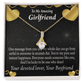 thumbnail image 2 of To My Girlfriend Lucky To Have You Alluring Ribbon Necklace Message Card, 2 of 7