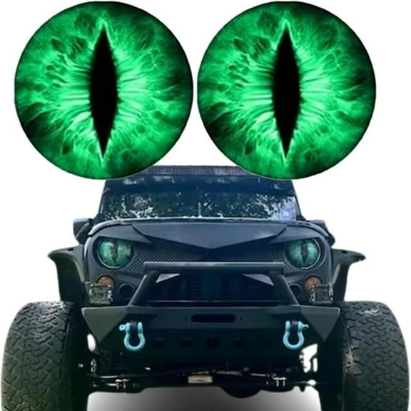 2pcs Beast Eyes Headlight Decals, Eye Decals for Jeep Headlights Funny DIY Decals for Truck Car Vehicle Body Sticker 3D Stereo Eyes Headlight Decal Stickers Vehicle Auto Car Decoration