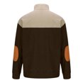 thumbnail image 4 of DDAPJ pyju Men's Corduroy Sweatshirt Color Block Long Sleeve Button Collar Pullover Sweatshirts Oversized Stand Collar Henley Shirts with Elbow Patches Brown M, 4 of 6