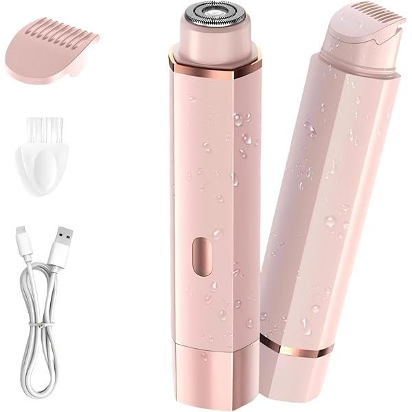 YJJSKEJI Tondeuse Bikini pour Femmes, Rasoirs Électriques 2 en 1 pour Femmes, IPX7 Étanche, Rasoir Rechargeable USB Humide et Sec, Adapté à l'Épilation du Corps Entier