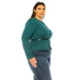 thumbnail image 2 of Women's Plus Size Collarless Button Down Jacket with Belt Accent, 2 of 7