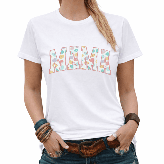 Easter Mama Eggs Varsity Graphic Tees Womans Tshirt Shirts White/Black S-5XL Tops