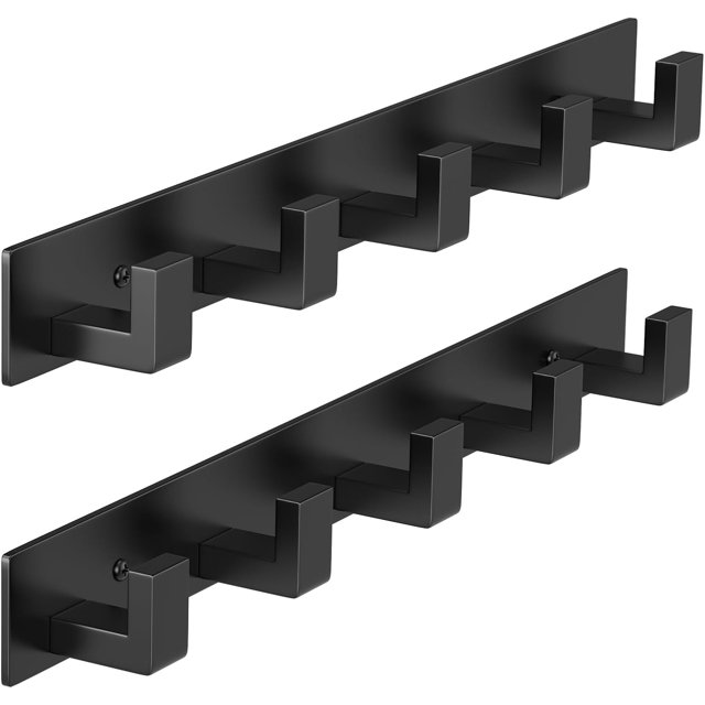 Coat Rack Wall Mount with L Shaped Coat Hooks Wall Hooks Heavy Duty Stainless Steel Towel Hooks Wall Coat Hanger Robe Hooks for Bathroom Kitchen Entryway ( Hooks PC)