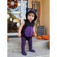 thumbnail image 2 of Cjfdfy Newborn Baby Boy Girls Halloween Costume Outfit Pumpkin Bat Cat Hooded Sleeveless Zipper Romper With Stripe Socks Infant Cute Animal Warm Hooded Sleeveless Jumpsuit 0-2Y, 2 of 9