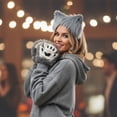 thumbnail image 7 of Vjnyvs Grey Wolf Fox Headband Set 3Pcs with Ears Tail Gloves, 7 of 7