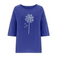 thumbnail image 4 of Birdeem Blouses pour Femmes Mode Décontractée Col Rond Manches Courtes Imprimé Haut Blouse T-Shirt, 4 of 12