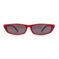 thumbnail image 3 of Womens Classy Think Plastic Narrow Rectangle Cat Eye Mod Fashion Sunglasses Red - Black, 3 of 7