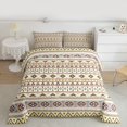 thumbnail image 2 of Feelyou Wheat Bohemian Aztec Full Size Comforter Sets, Hippie Trible Style Bedding Comforter Set, Retro Western Triangle Reversible Bedding Sets, Lightweight Room Decor, 3-Piece, 2 of 8