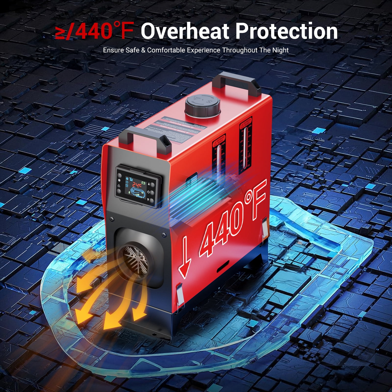 Joreek Diesel Air Heater All-in-One 12V 8KW Diesel Heater ith 5L/1.3Gal Tank, Remote Control LCD Portable Diesel Heater for Car Vehicle Trunk Garage RV