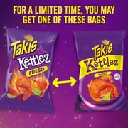 Takis Fuego Kettlez 8 oz Sharing Size Bag, Hot Chili Pepper & Lime Kettle-Cooked Potato Chips